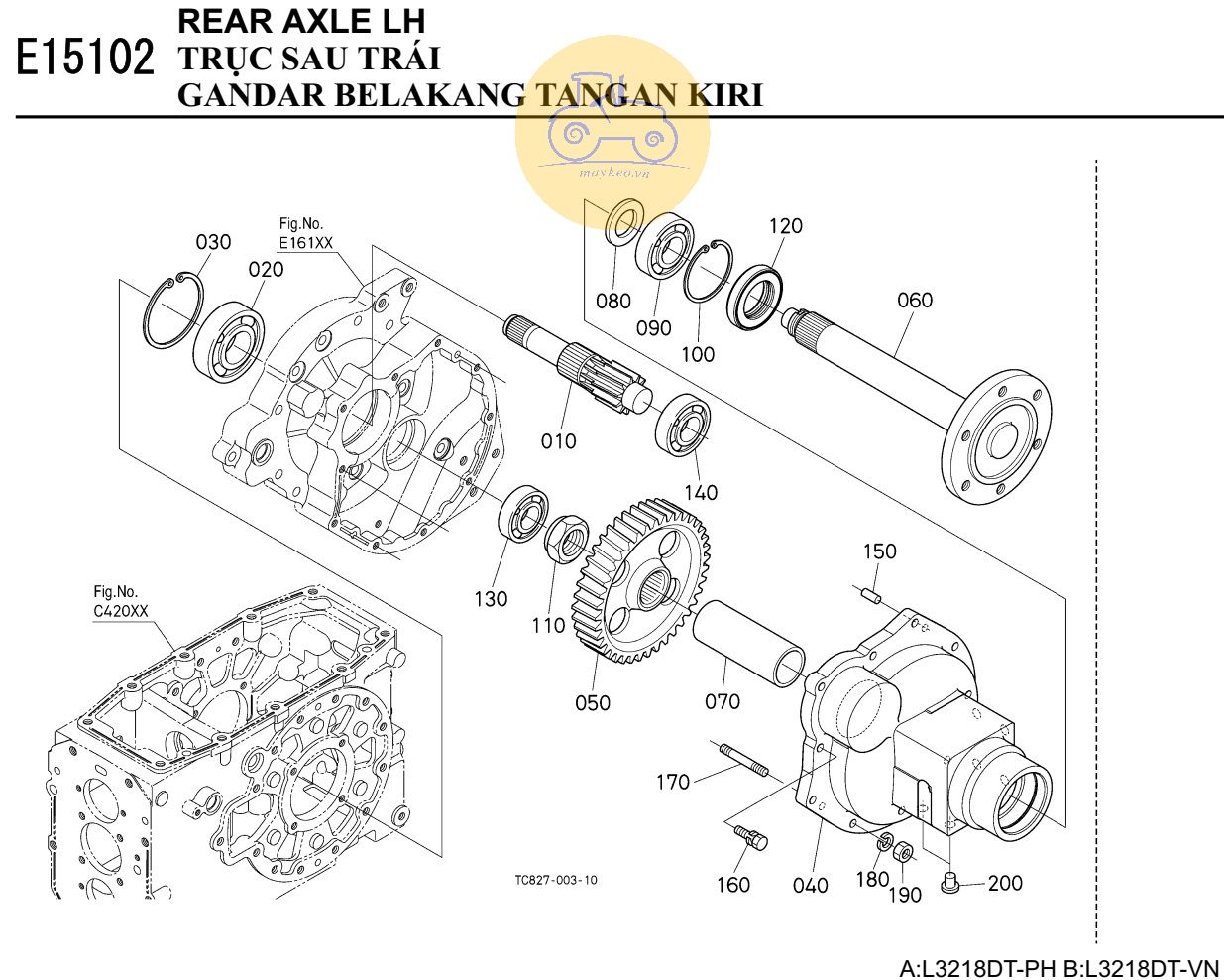 Trục sau trái